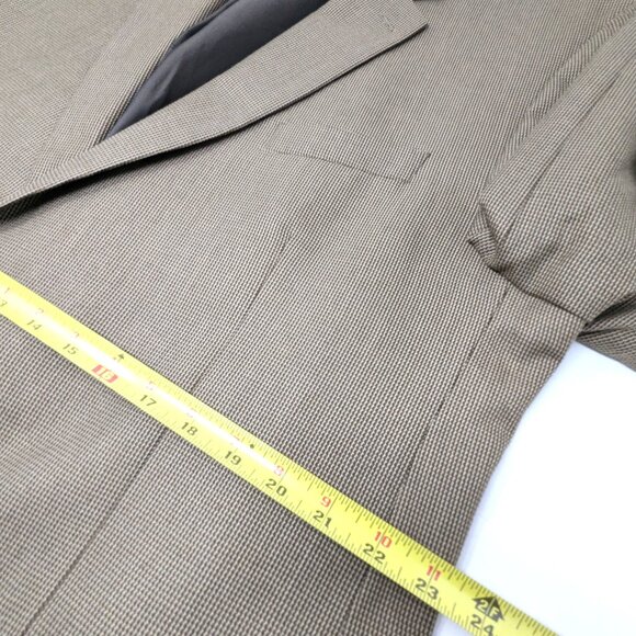 MICHAEL KORS Mens Blazer Sport Coat Size 48L Brown Tan Micro Check 2 button - Picture 11 of 16